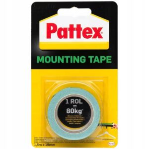 Dwustronna taśma montażowa Pattex Fix – 1,5 m x 19 mm (80 kg)