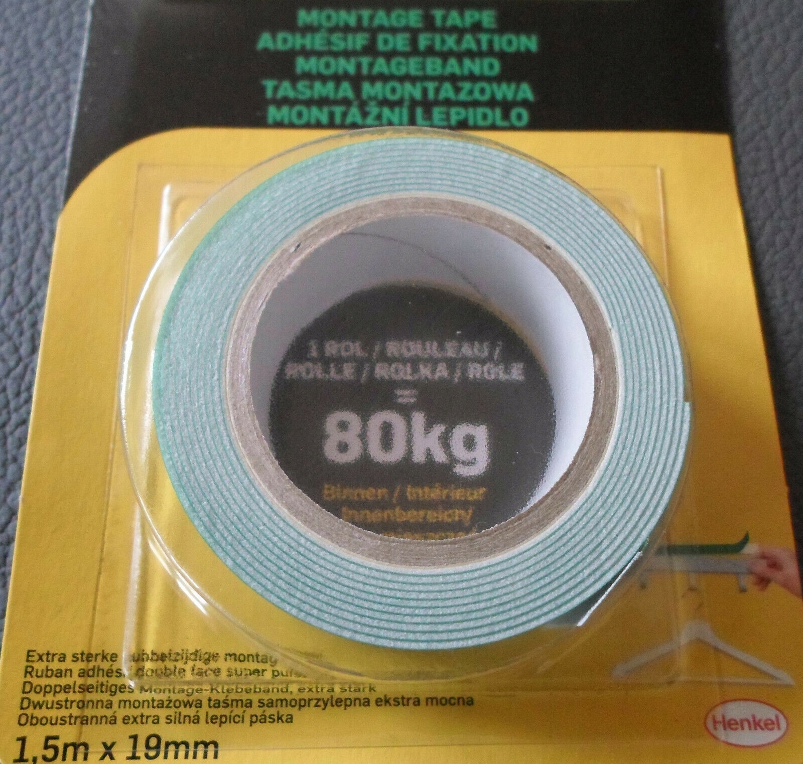 Dwustronna taśma montażowa Pattex Fix – 1,5 m x 19 mm (80 kg) 2 Dwustronna taśma montażowa Pattex Fix – 1,5 m x 19 mm (80 kg) - obrazek 2