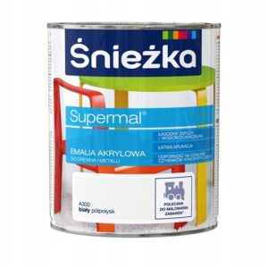 Farba akrylowa uniwersalna Śnieżka 800ml biała półpołysk