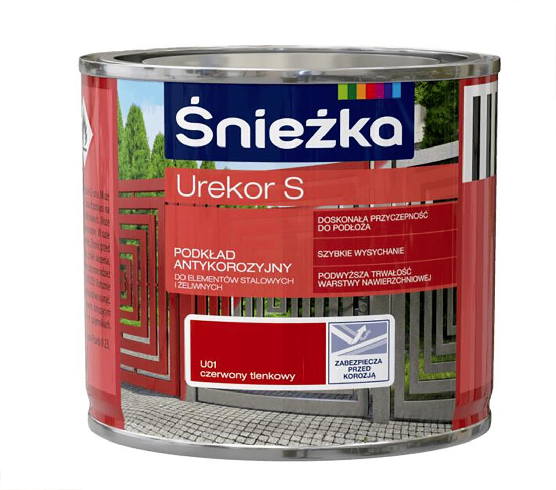 Farba antykorozyjna podkładowa Śnieżka Urekor S czerwona 200ml 1 Farba antykorozyjna podkładowa Śnieżka Urekor S czerwona 200ml