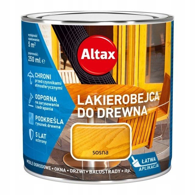 Lakierobejca do drewna - SOSNA - ALTAX 250ml 3 Lakierobejca do drewna - SOSNA - ALTAX 250ml - obrazek 3