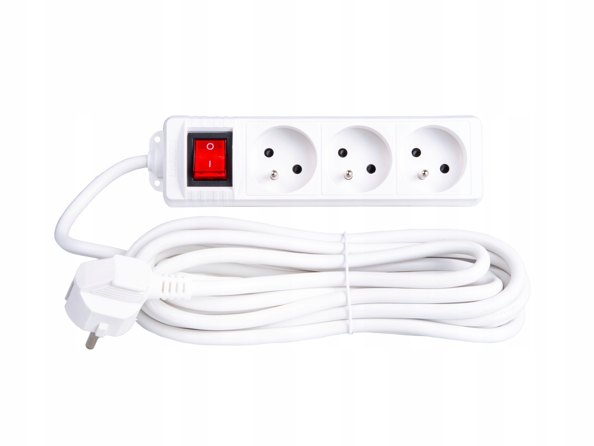 Przedłużacz elektryczny - listwa zasilająca biała 3 gniazda 5m 4 Przedłużacz elektryczny - listwa zasilająca biała 3 gniazda 5m - obrazek 4