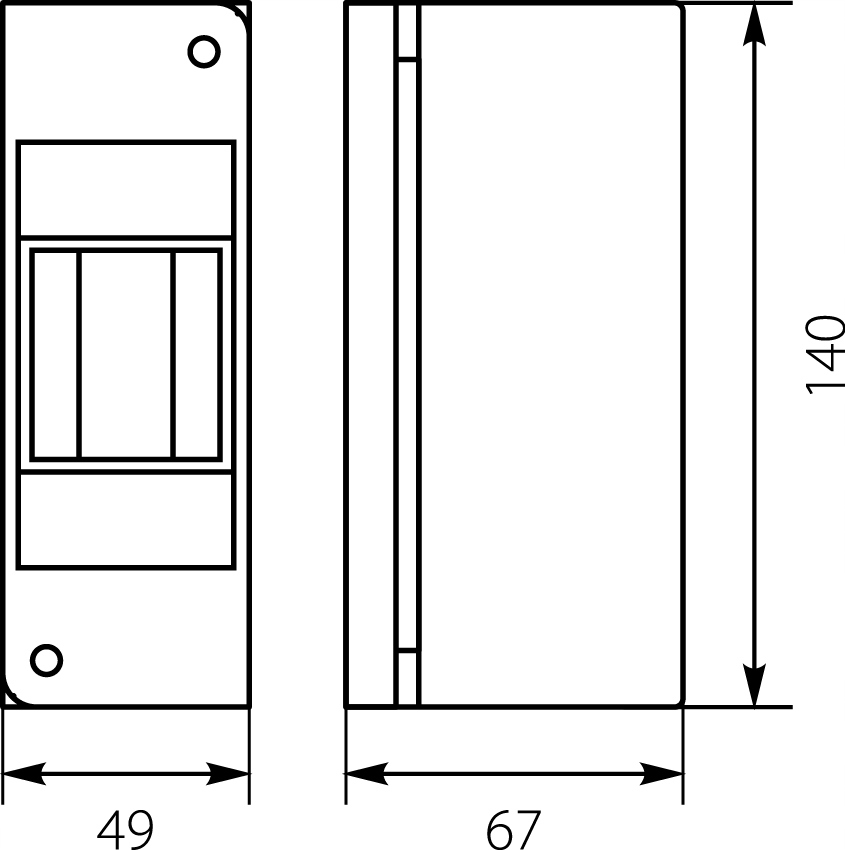 Rozdzielnica modułowa 1x2 natynkowa, skrzynka na esy, IP30 RNO 2 3 Rozdzielnica modułowa 1x2 natynkowa, skrzynka na esy, IP30 RNO 2 - obrazek 3