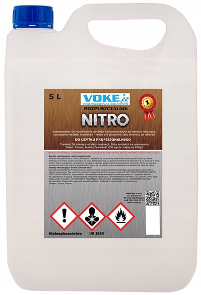 Rozpuszczalnik Nitro 5 litrów - VOKE 1 Rozpuszczalnik Nitro 5 litrów - VOKE