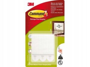 Rzepy Command 3M duże 3 pary – do obrazów, do 4 kg, bez wiercenia