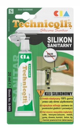 Silikon sanitarny bezbarwny 20 ml - Technicqll S-969 2 Silikon sanitarny bezbarwny 20 ml - Technicqll S-969 - obrazek 2