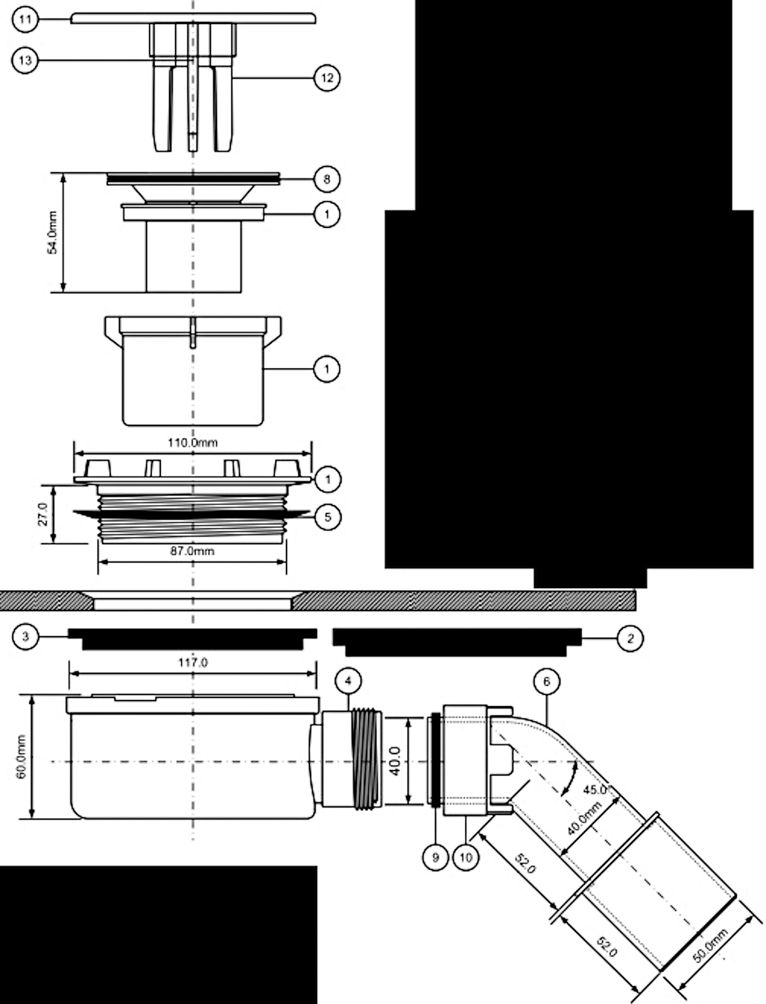 Syfon brodzikowy McAlpine 90 mm, niski, czyszczony od góry, chrom 6 Syfon brodzikowy McAlpine 90 mm, niski, czyszczony od góry, chrom - obrazek 6
