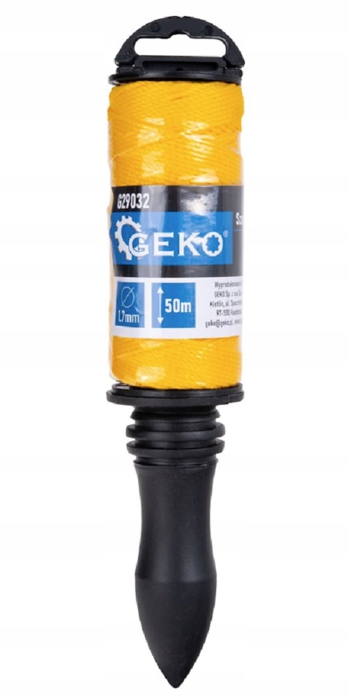 Sznurek murarski Geko 1,7 mm 50 m żółty z obrotową rączką 1 Sznurek murarski Geko 1,7 mm 50 m żółty z obrotową rączką