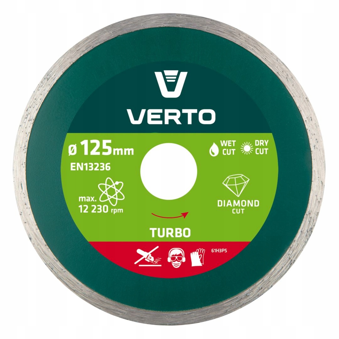 Tarcza diamentowa Verto 125x22.2mm - na sucho/mokro 1 Tarcza diamentowa Verto 125x22.2mm - na sucho/mokro