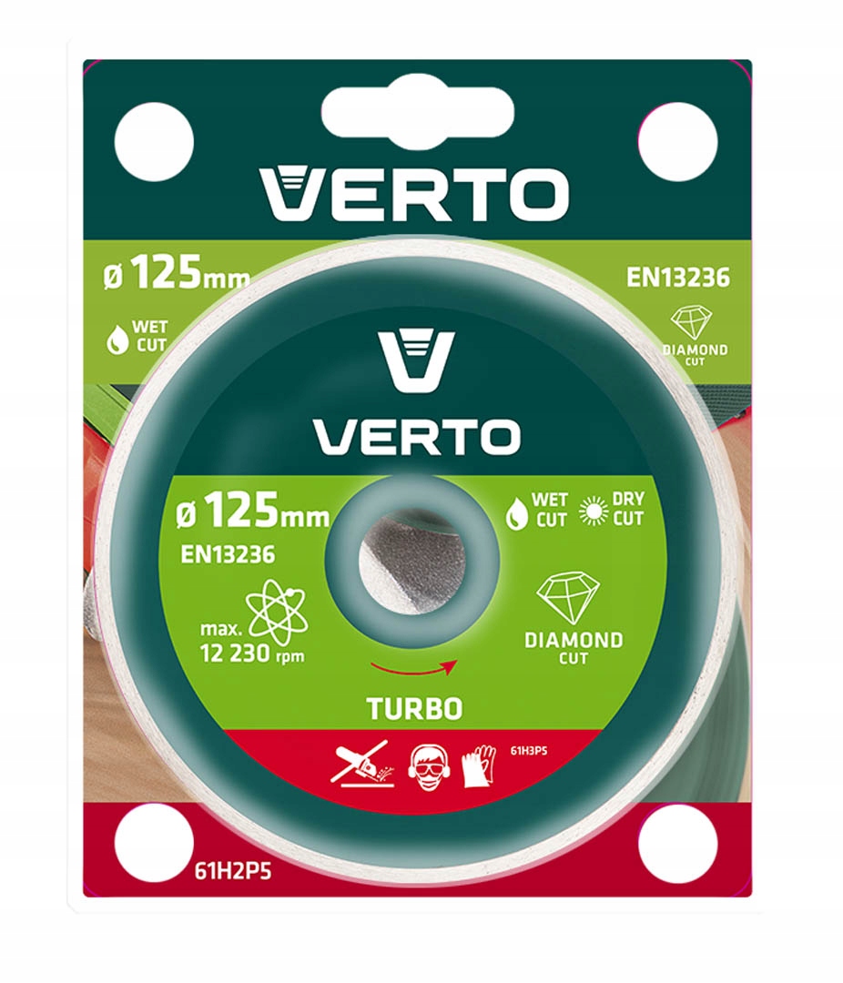 Tarcza diamentowa Verto 125x22.2mm - na sucho/mokro 3 Tarcza diamentowa Verto 125x22.2mm - na sucho/mokro - obrazek 3
