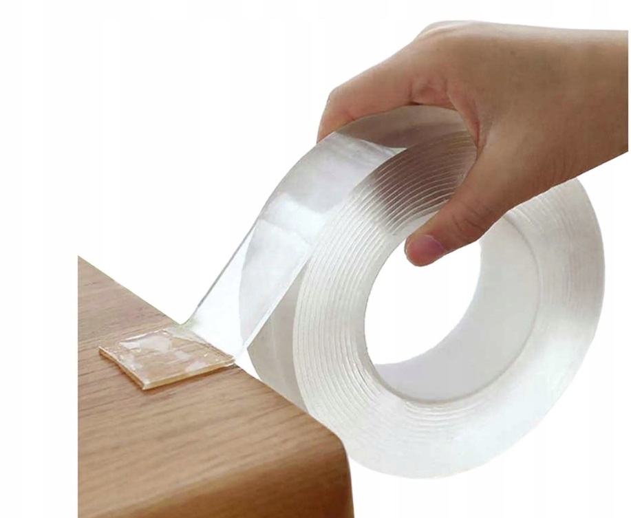 Taśma NANO dwustronna bezbarwna, wielokrotnego użytku 3m x 30mm, mocna 7 Taśma NANO dwustronna bezbarwna, wielokrotnego użytku 3m x 30mm, mocna - obrazek 7