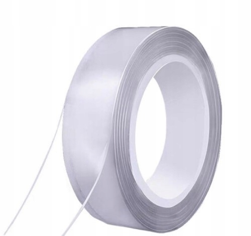 Taśma Nano 3m x 30mm dwustronna wielokrotnego użytku, mocna, przezroczysta 2 Taśma Nano 3m x 30mm dwustronna wielokrotnego użytku, mocna, przezroczysta - obrazek 2