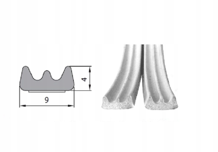 Uszczelka do drzwi i okien, samoprzylepna, BIAŁA 9x4mm - 10m 3 Uszczelka do drzwi i okien, samoprzylepna, BIAŁA 9x4mm - 10m - obrazek 3
