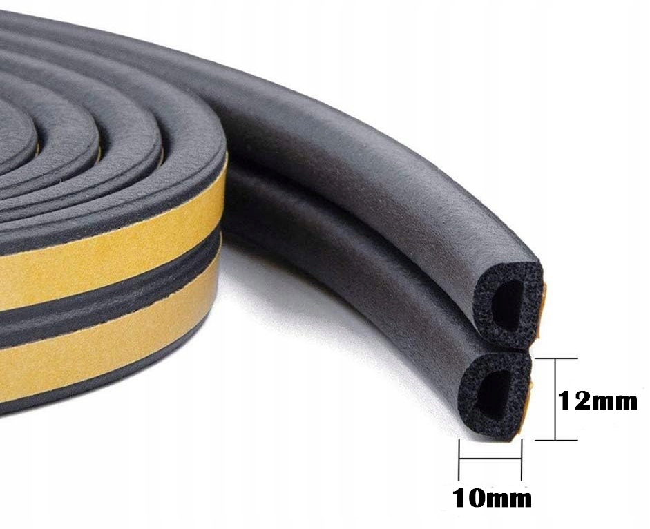 Uszczelka samoprzylepna drzwi okien czarna uszczelniająca pianka 12x10mm-1m 2 Uszczelka samoprzylepna drzwi okien czarna uszczelniająca pianka 12x10mm-1m - obrazek 2