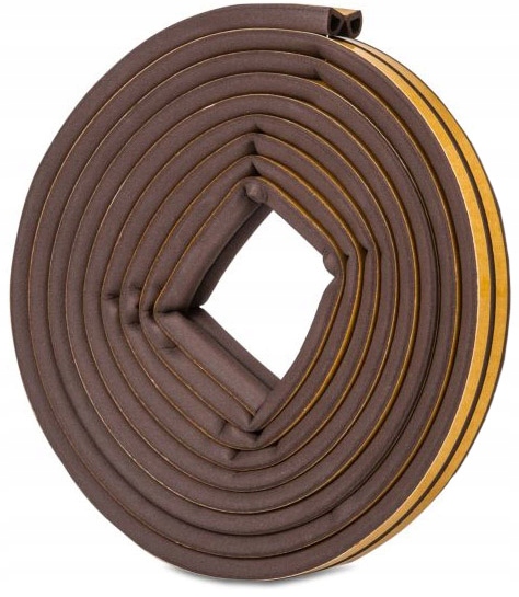 Uszczelka samoprzylepna typ D 9x8mm brązowa 6m 1 Uszczelka samoprzylepna typ D 9x8mm brązowa 6m