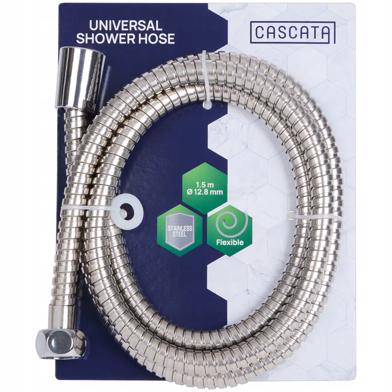 Wąż prysznicowy, wannowy Cascata 150 cm , metalowy oplot 1 Wąż prysznicowy, wannowy Cascata 150 cm , metalowy oplot