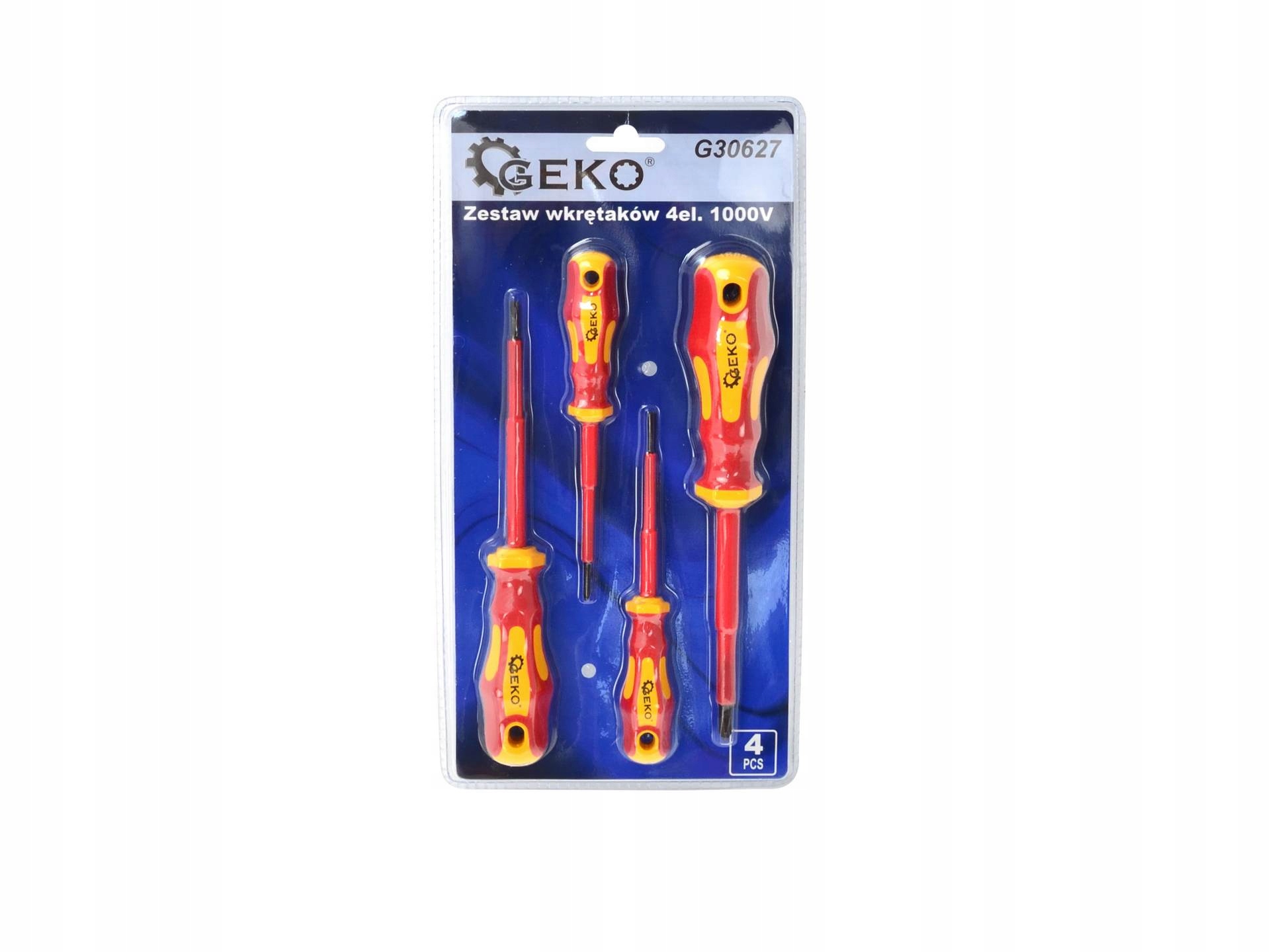 Zestaw 4 wkrętaków izolowanych VDE 1000V Geko G30627 5 Zestaw 4 wkrętaków izolowanych VDE 1000V Geko G30627 - obrazek 5