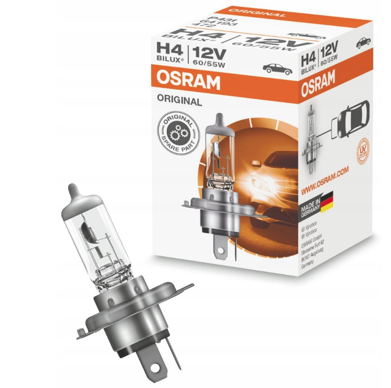 OSRAM ORIGINAL żarówka H4 60/55W 12V halogenowa 1 OSRAM ORIGINAL żarówka H4 60/55W 12V halogenowa