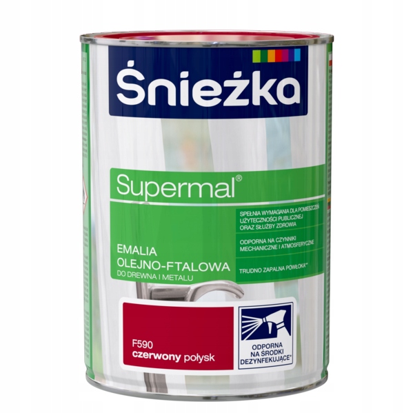 Śnieżka Supermal olejno-ftalowa 800ml Czerwony 1 Śnieżka Supermal olejno-ftalowa 800ml Czerwony