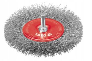 Szczotka tarczowa fi 100mm z trzpieniem,nierdzewna