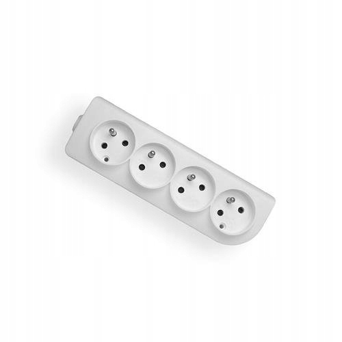 Gniazdo Elektryczne 4-krotne z Uziemieniem Elgotech Biały 4 Gniazdo Elektryczne 4-krotne z Uziemieniem Elgotech Biały - obrazek 4