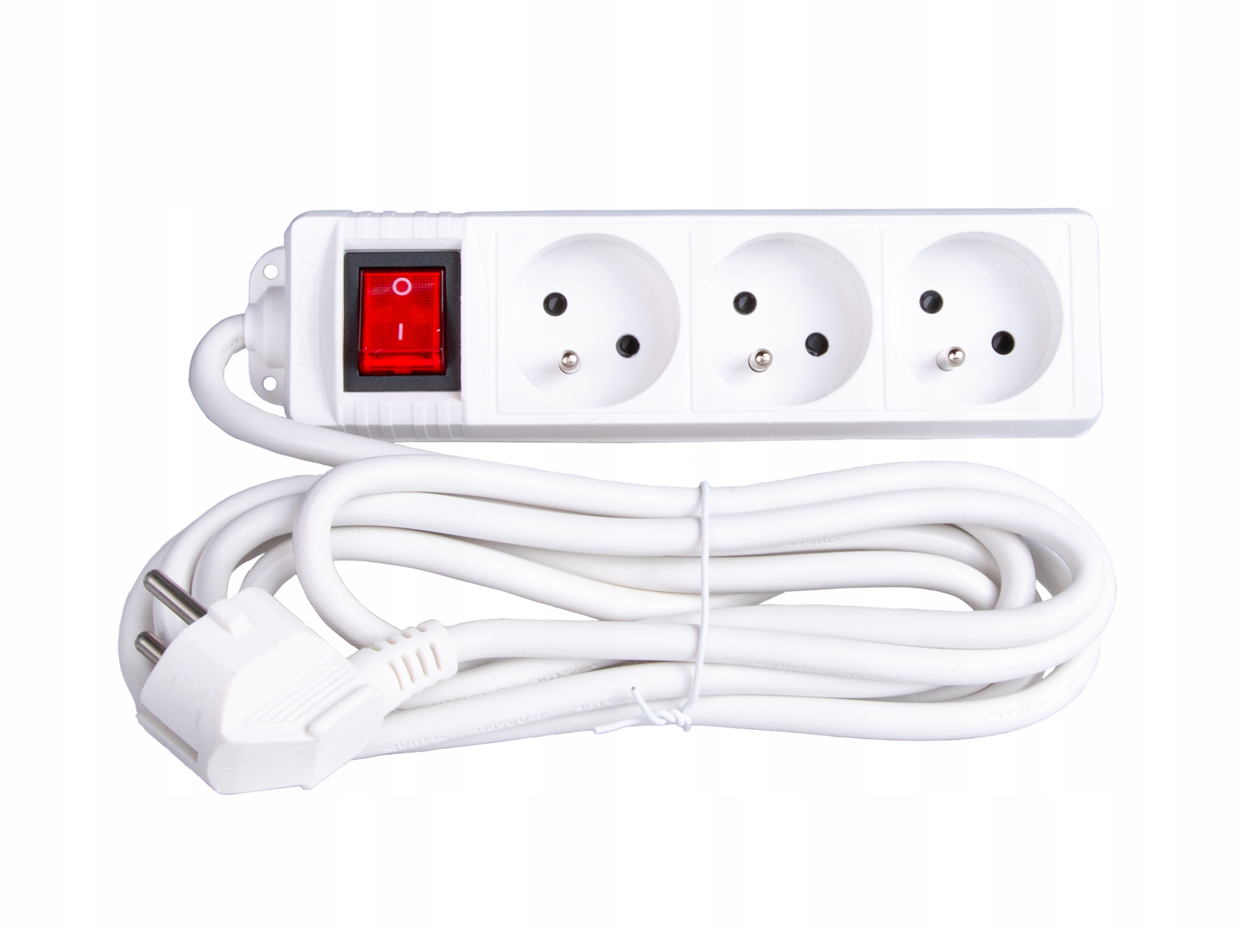 Przedłużacz elektryczny - listwa zasilająca biała 3 gniazda 3m 4 Przedłużacz elektryczny - listwa zasilająca biała 3 gniazda 3m - obrazek 4