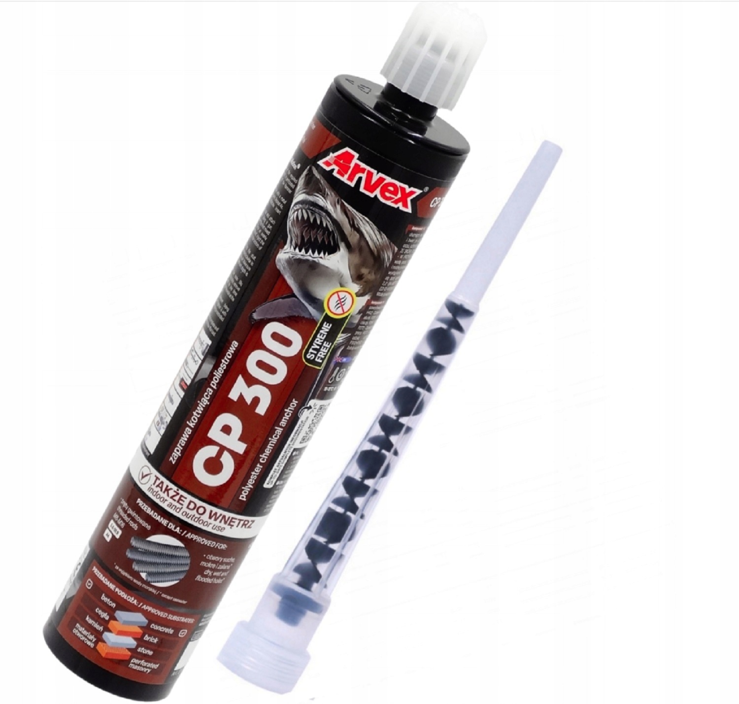 Kotwa chemiczna Arvex CP 300 bez styrenu 300 ml + 1 mieszalnik 1 Kotwa chemiczna Arvex CP 300 bez styrenu 300 ml + 1 mieszalnik