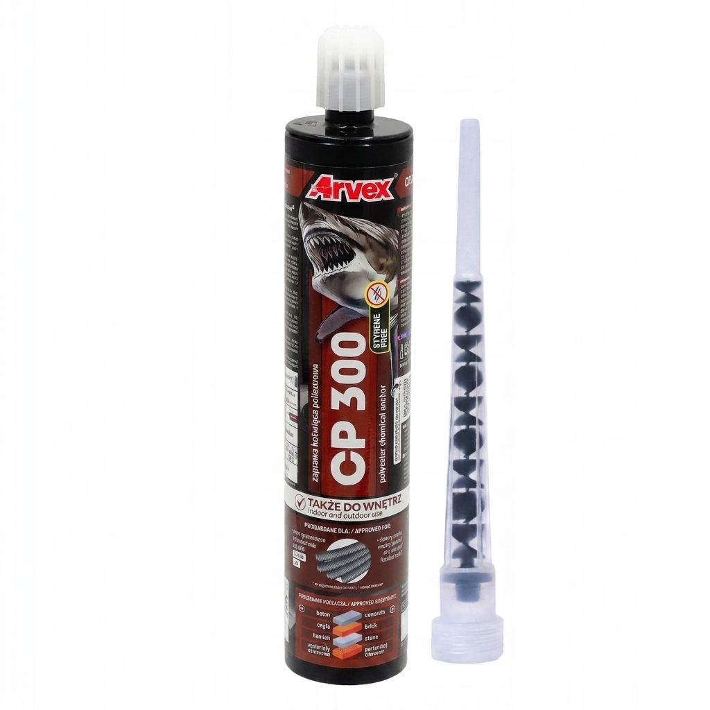 Kotwa chemiczna Arvex CP 300 bez styrenu 300 ml + 1 mieszalnik 2 Kotwa chemiczna Arvex CP 300 bez styrenu 300 ml + 1 mieszalnik - obrazek 2