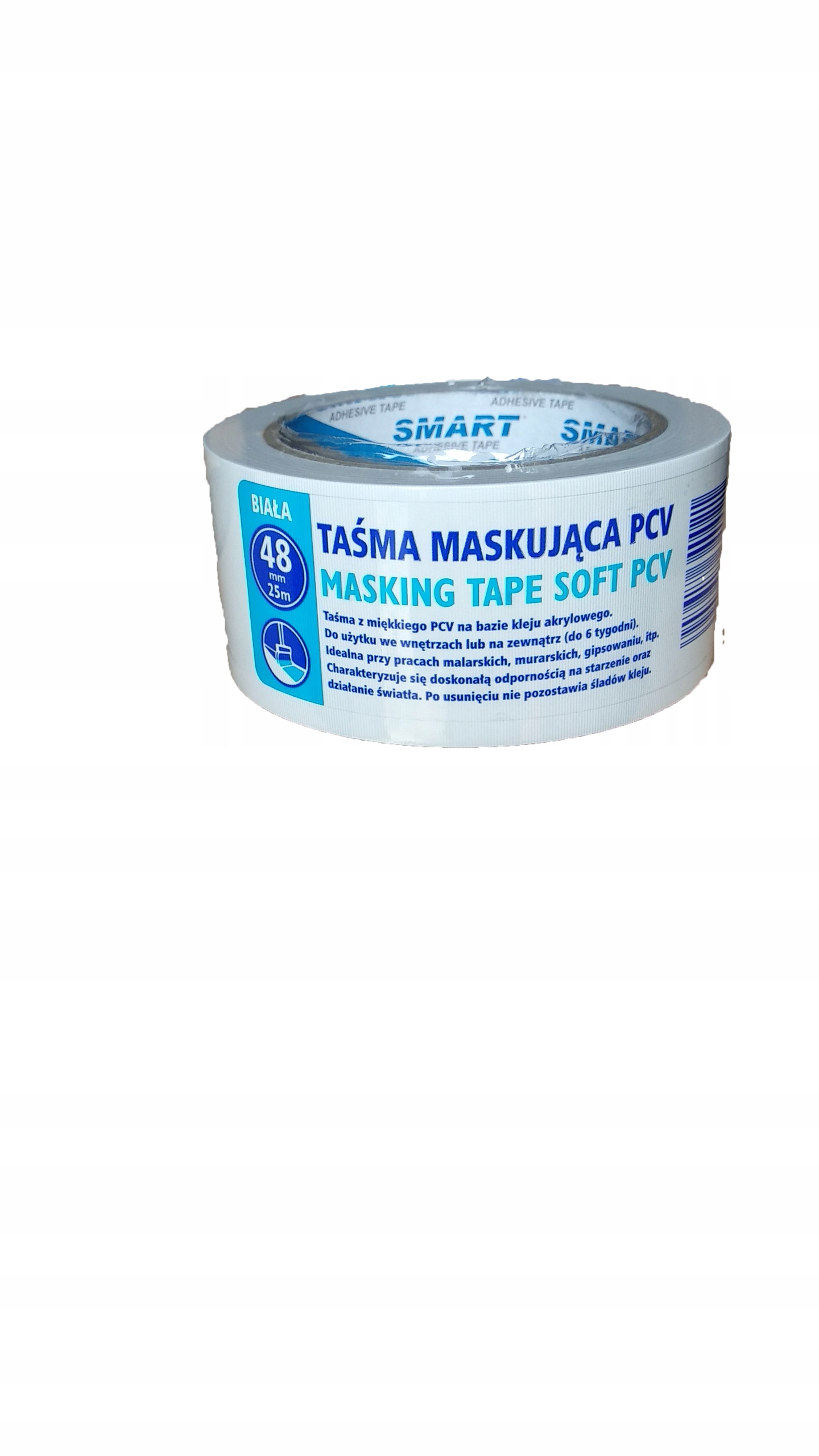 Taśma maskująca PCV biała 48 mm × 25 m Smart 2 Taśma maskująca PCV biała 48 mm × 25 m Smart - obrazek 2