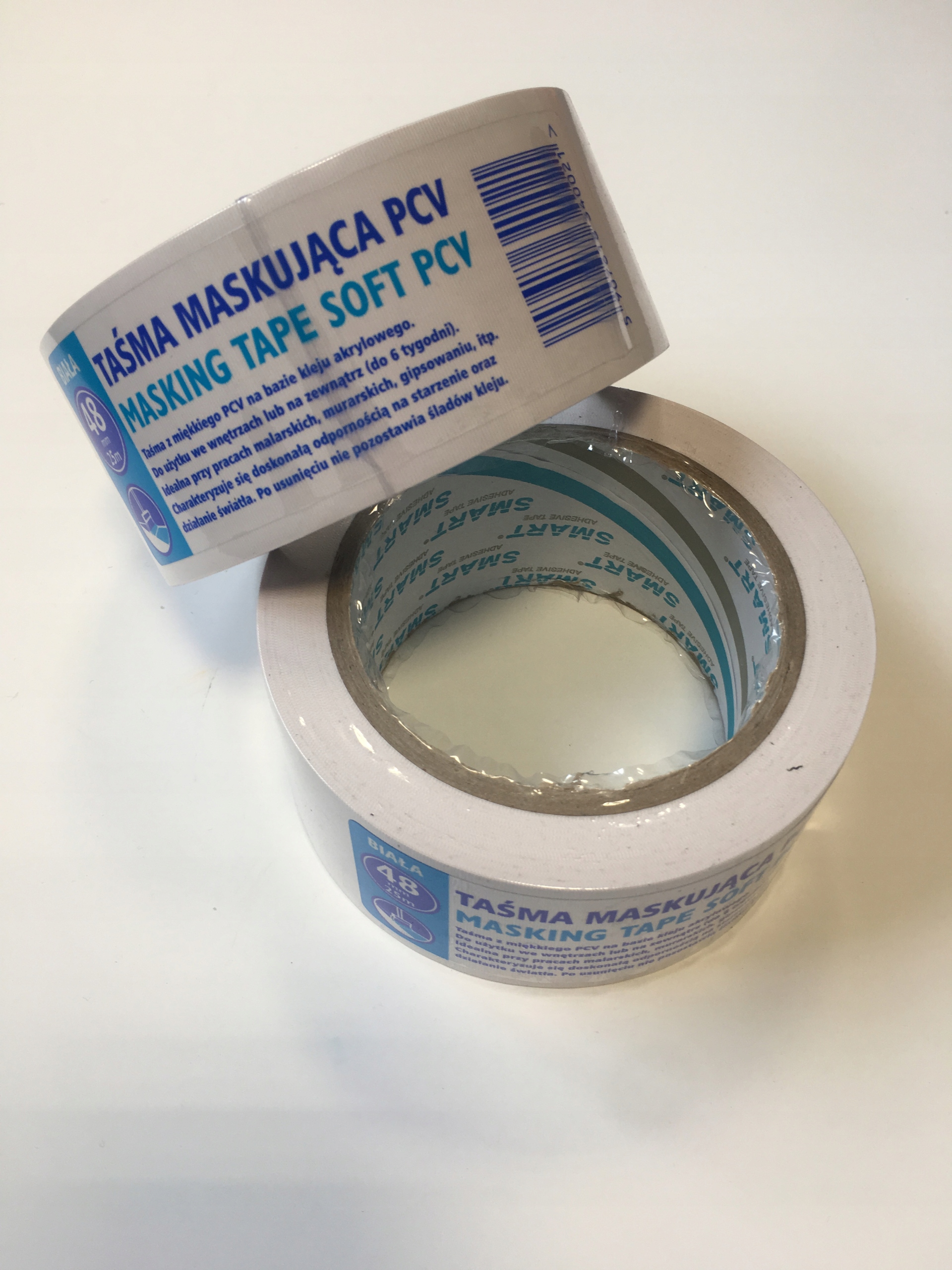 Taśma maskująca PCV biała 48 mm × 25 m Smart 6 Taśma maskująca PCV biała 48 mm × 25 m Smart - obrazek 6