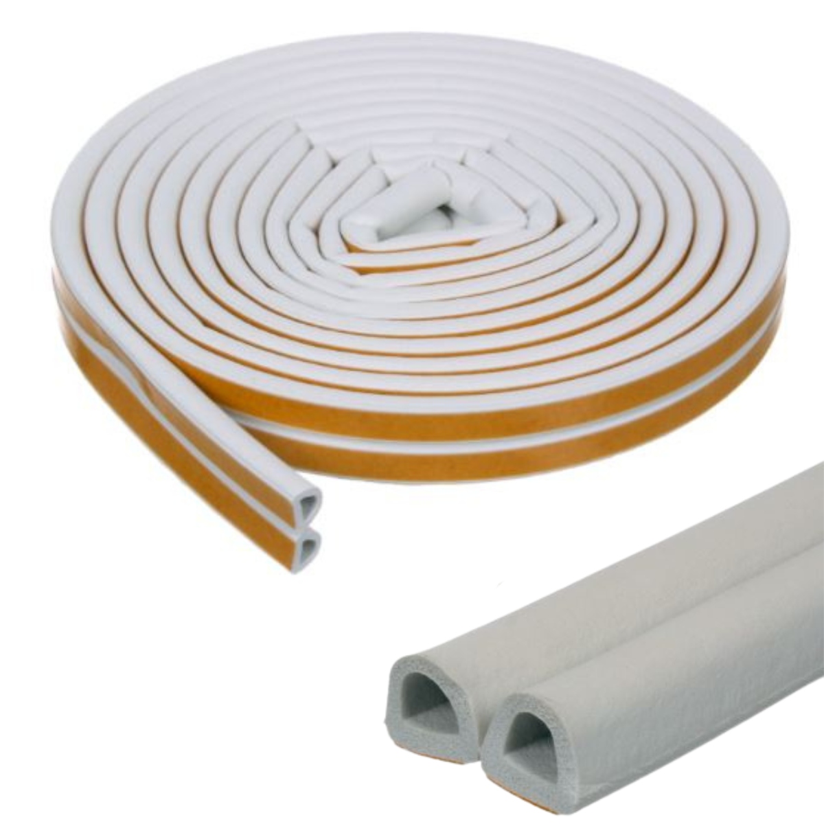Uszczelka gumowa typ D 12x10mm EPDM samoprzylepna biała do drzwi okien 10M 1 Uszczelka gumowa typ D 12x10mm EPDM samoprzylepna biała do drzwi okien 10M