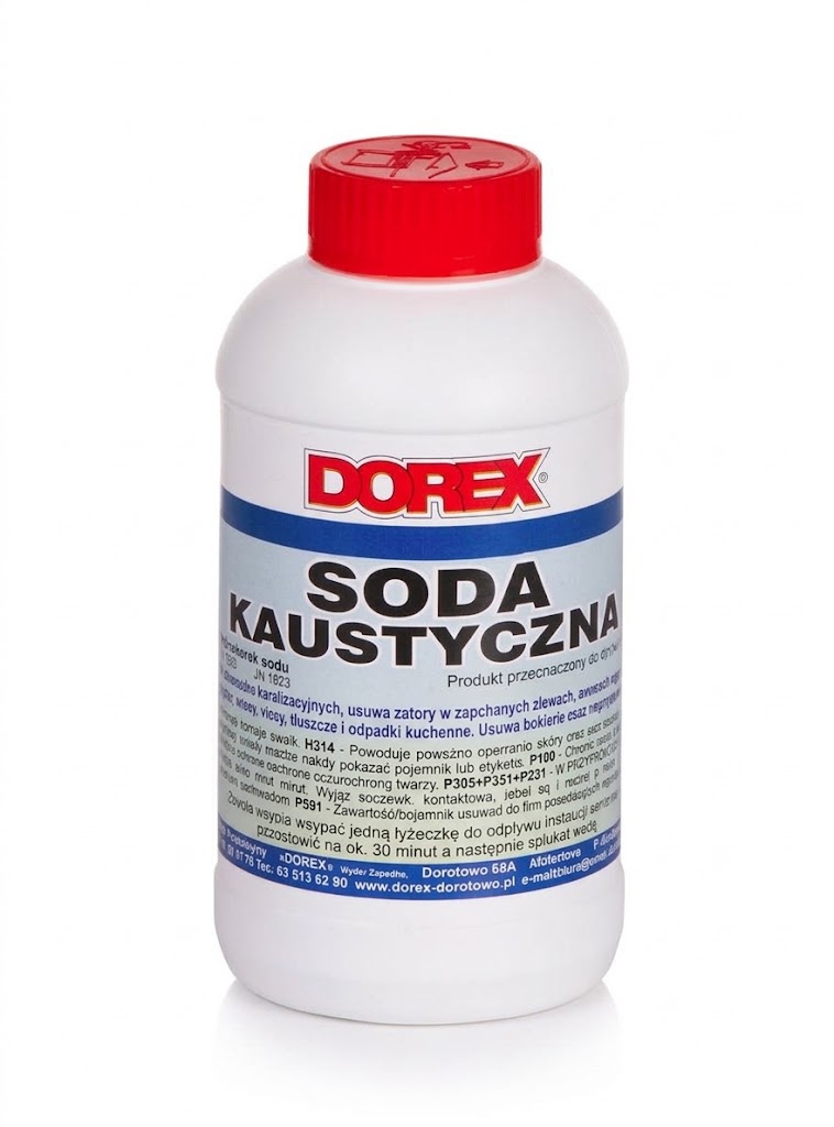 Soda kaustyczna DOREX granulki 1kg udrażniacz rur 1 Soda kaustyczna DOREX granulki 1kg udrażniacz rur