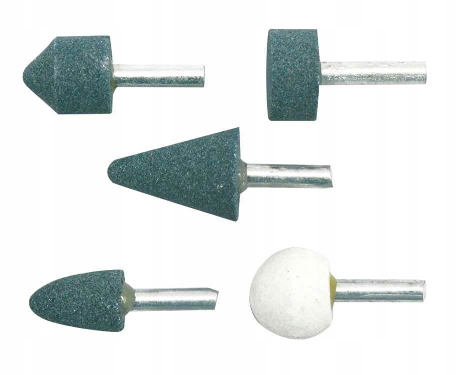 Kamienie Szlifierskie Trzpieniowe Ceramiczne - Zestaw 5szt. Trzpień 6mm 1 10037244326