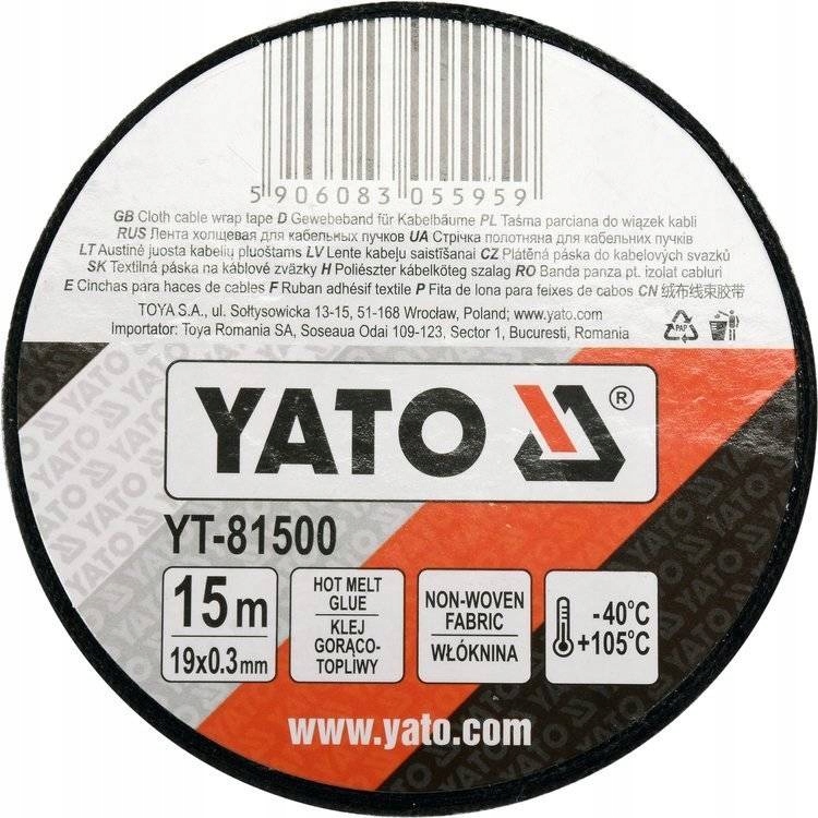 Taśma parciana, izolacyjna 19mm/15m - YATO 3 10924176957