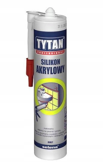 Silikon akrylowy, Biały, Grzybobójczy, 280ml Tytan 1 11168119887