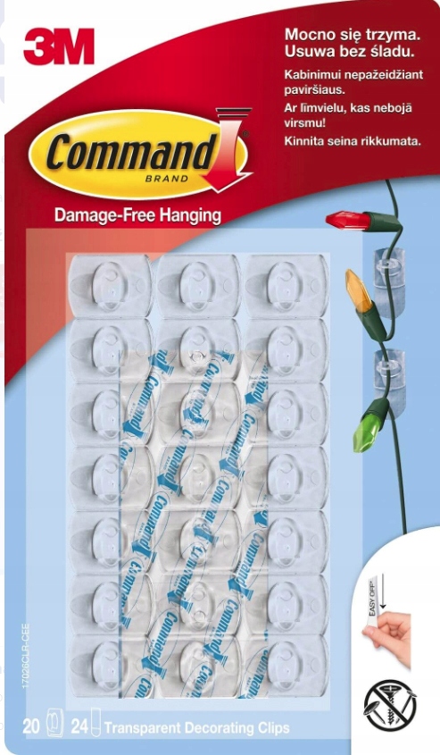 Haczyki do ozdób samoprzylepne Command 20 szt. 10g 1 13006292694