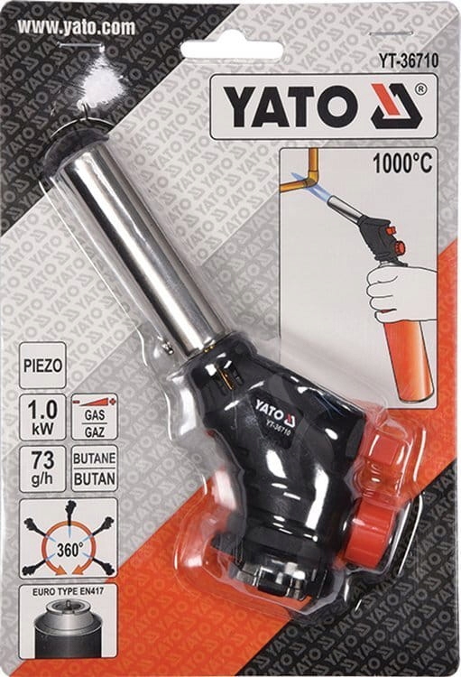 Palnik Gazowy do lutowania 360st. z piezo - YATO 4 13610251854