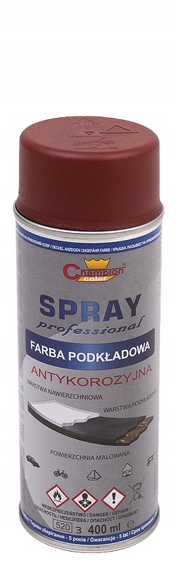 Lakier w sprayu - Podkładowy - RAL3009 - 400ml 1 13715837946