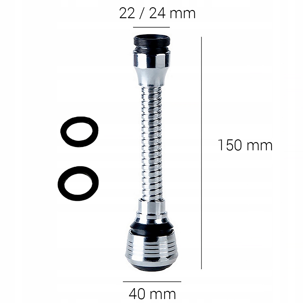 Przedłużka do kranu, baterii, elastyczna CHROM 7 14672223507