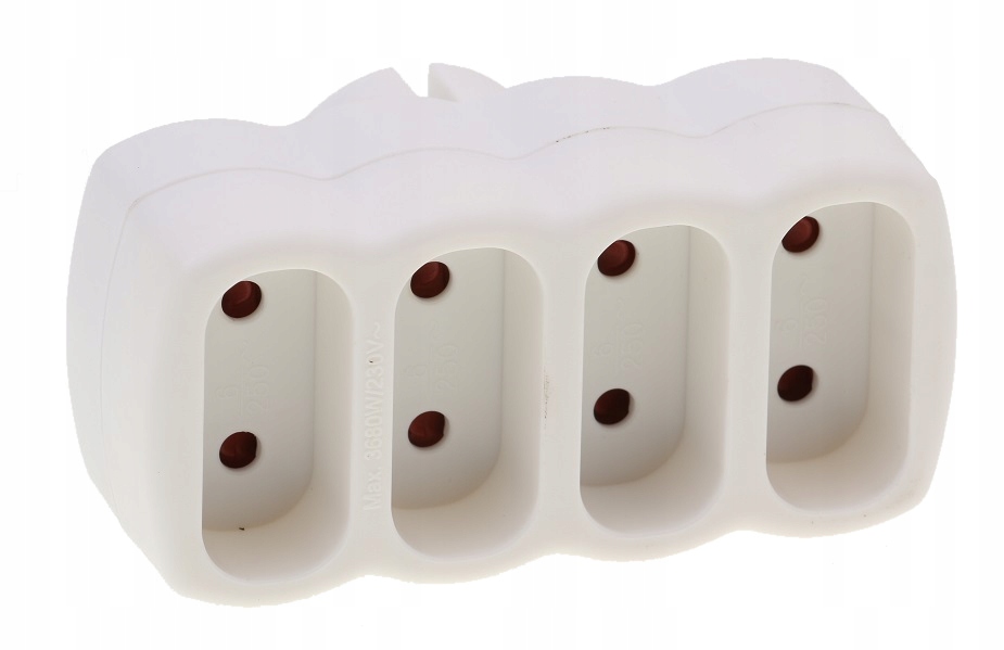Rozgałęźnik na 4 gniazda płaskie 230V - 4x2,5A 4 15044901766