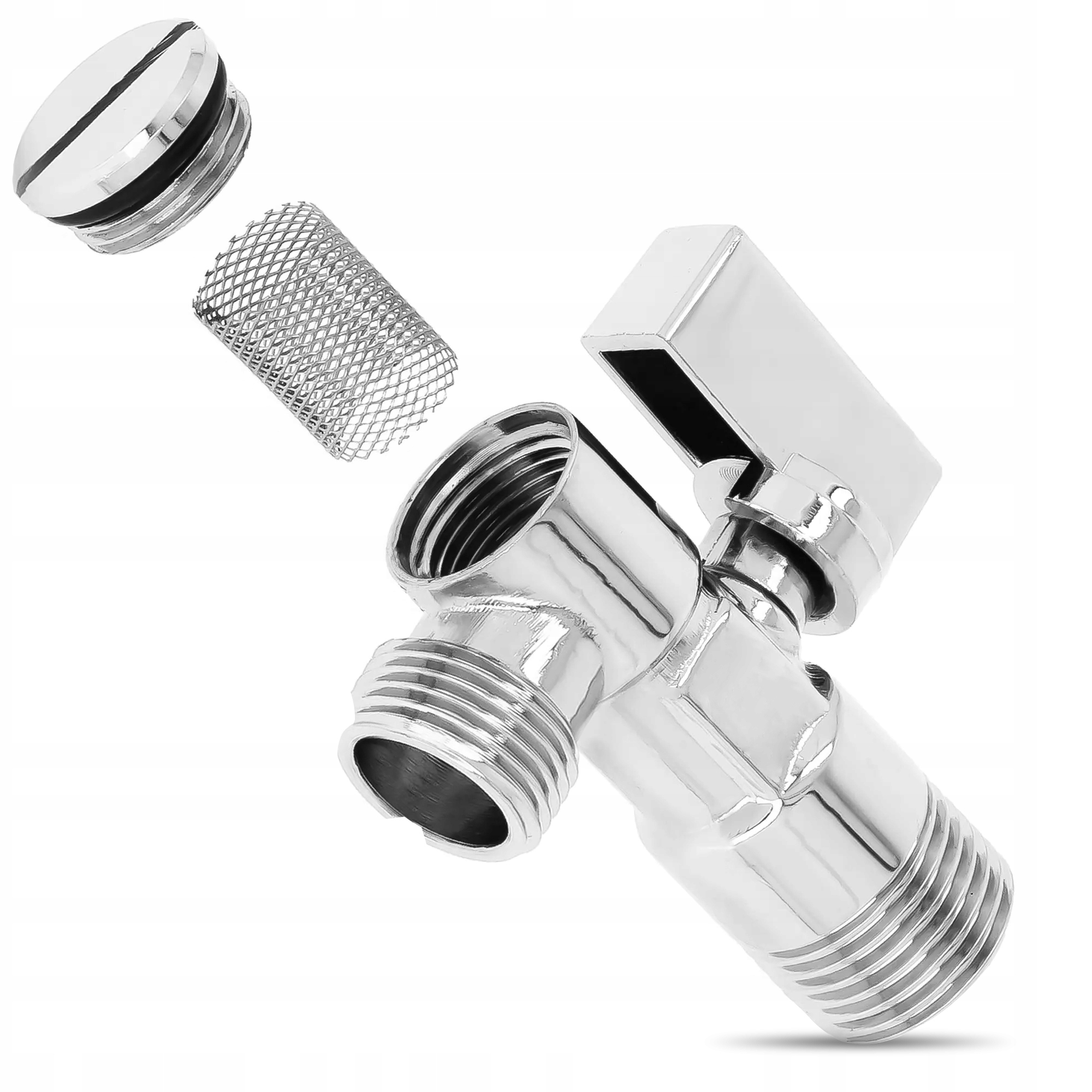 Zawór kulowy KĄTOWY Z FILTREM 1/2x3/4 pralka, zmywarka 6 15125692531