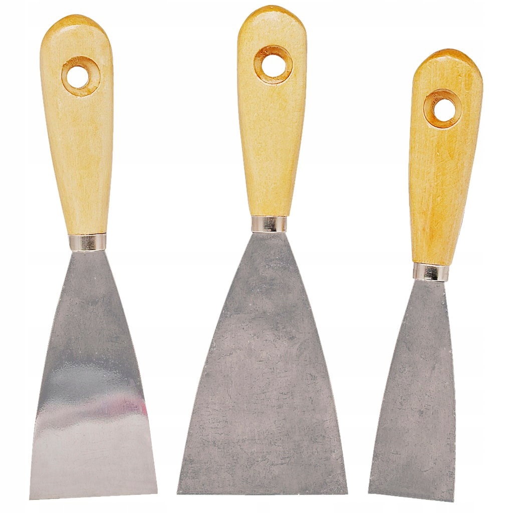 Szpachelki z drewnianą rączką zestaw 3, 5, 8 cm 1 15199914543