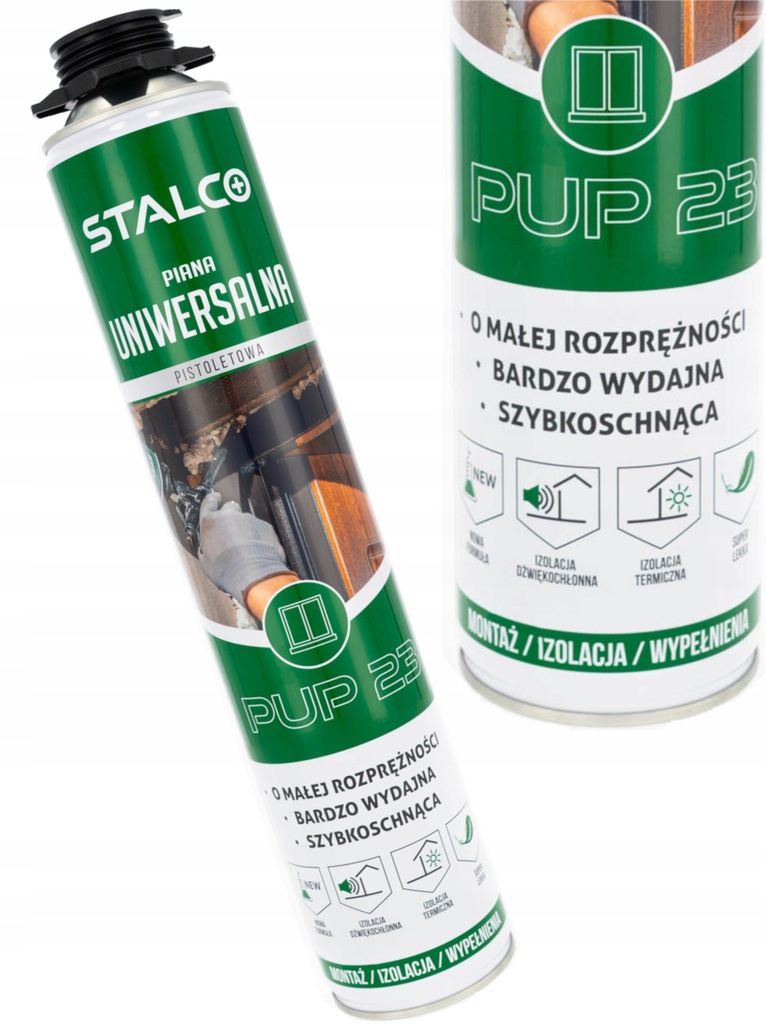 Piana, pianka montażowa pistoletowa Stalco 750 ml 1 15555288639