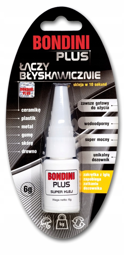 Klej cyjanoakrylowy Bondini plus 6 g 1 15555289660