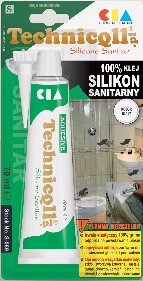 Silikon sanitarny biały 70 ml - Technicqll S-089 2 15726634560
