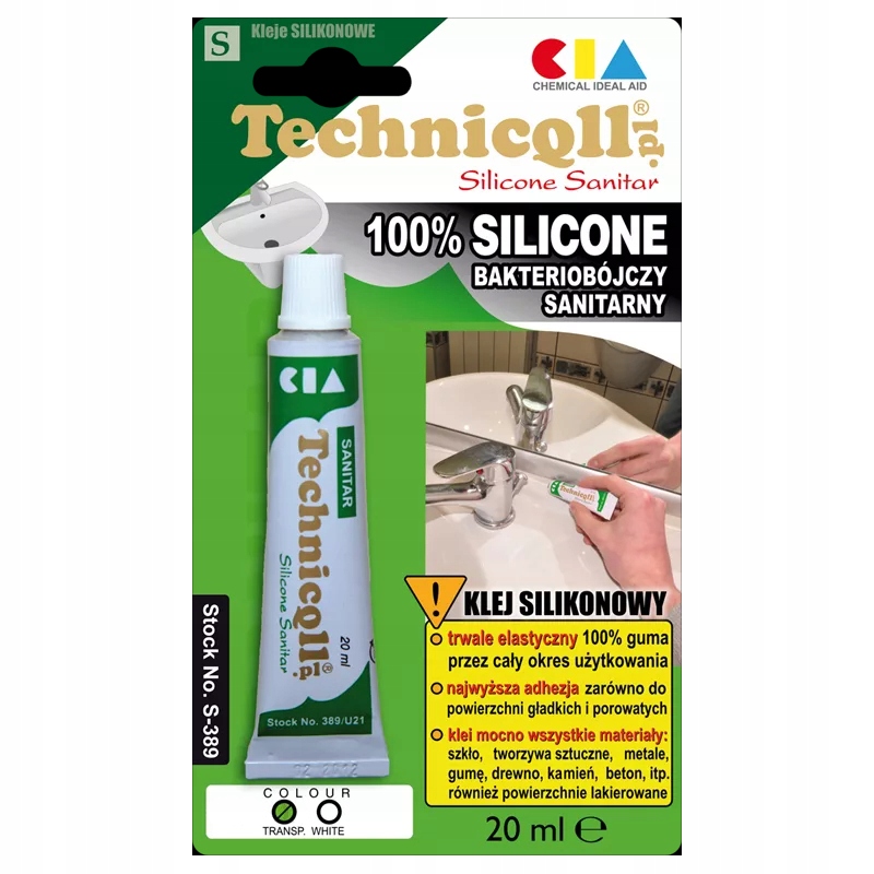 Silikon sanitarny biały 20 ml - Technicqll S-389 2 15726634823