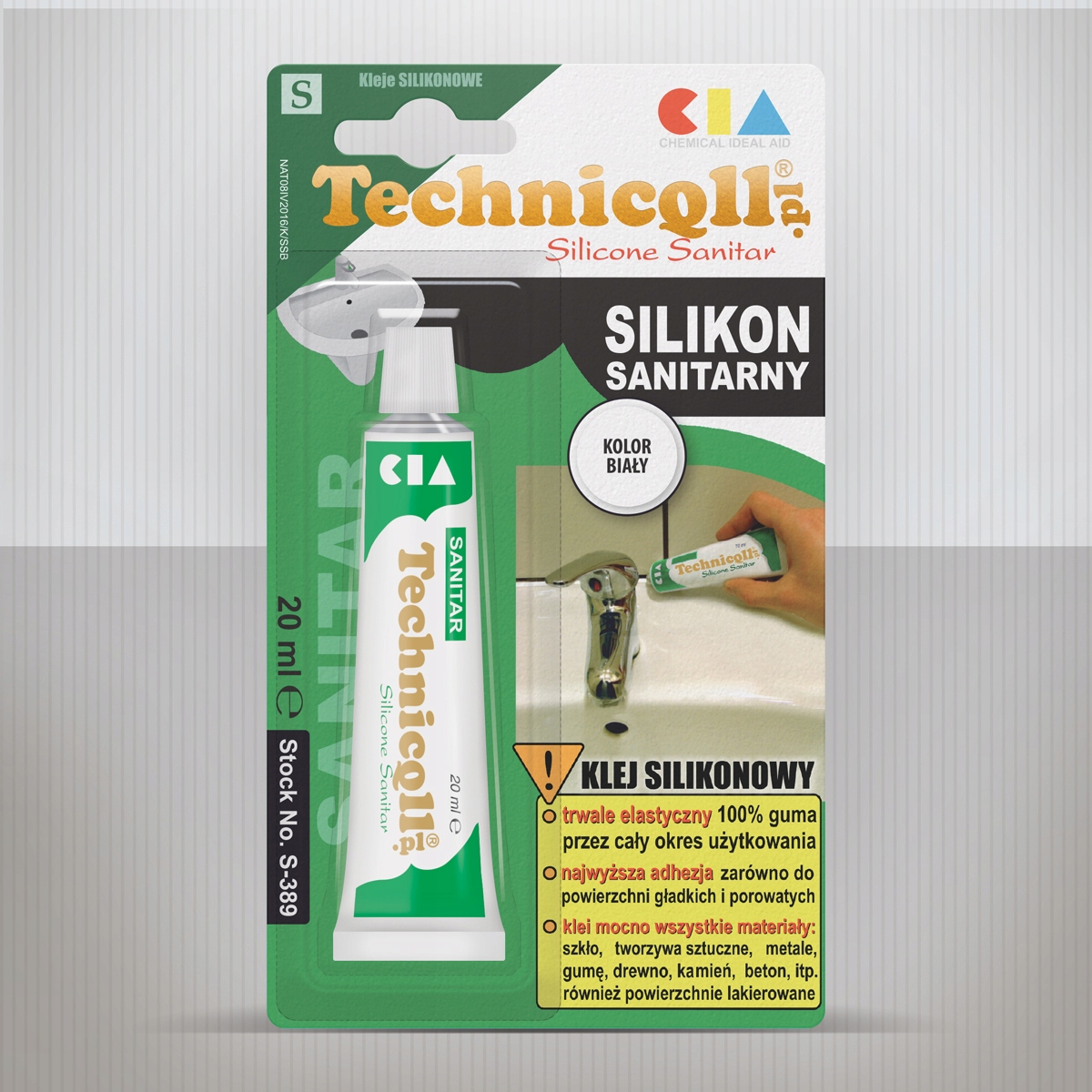 Silikon sanitarny biały 20 ml - Technicqll S-389 3 15726634823
