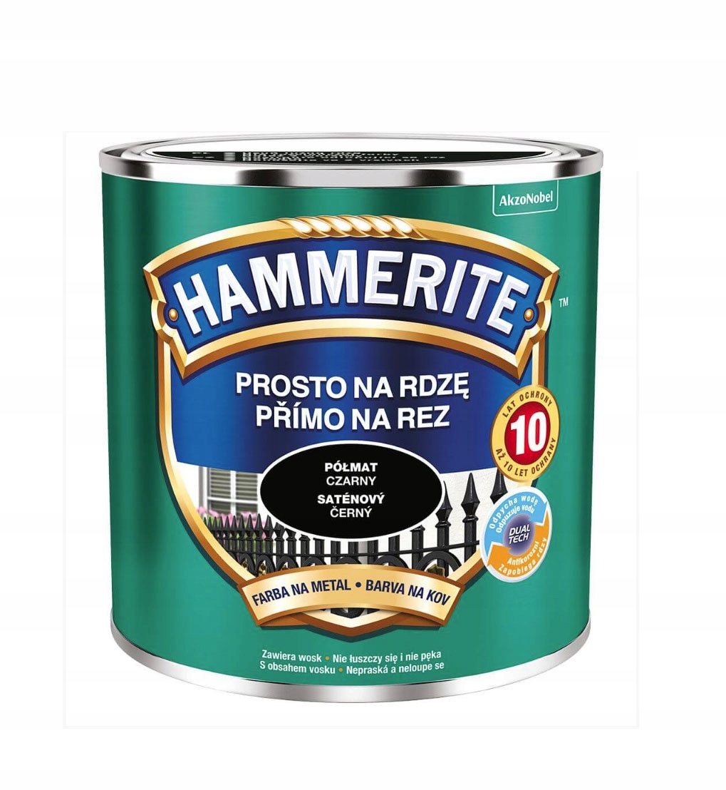 Hammerite Prosto Na Rdzę – Czarny Półmat 250ml - Antykorozyjna Farba 2 15942694886