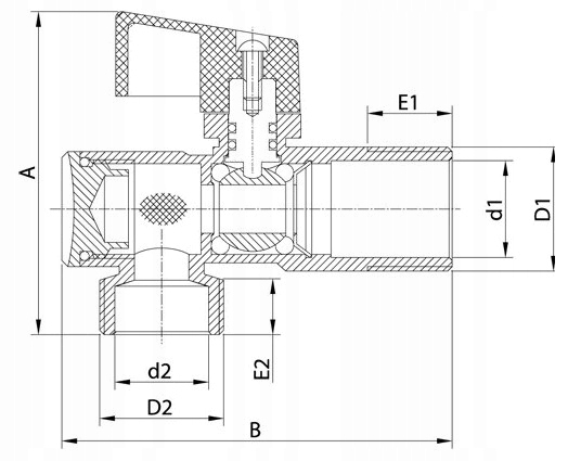 Zawór Kulowy kątowy Invena 1/2x1/2 ZW-12-W15 z Filtrem, np. do spłuczki 2 16092201154