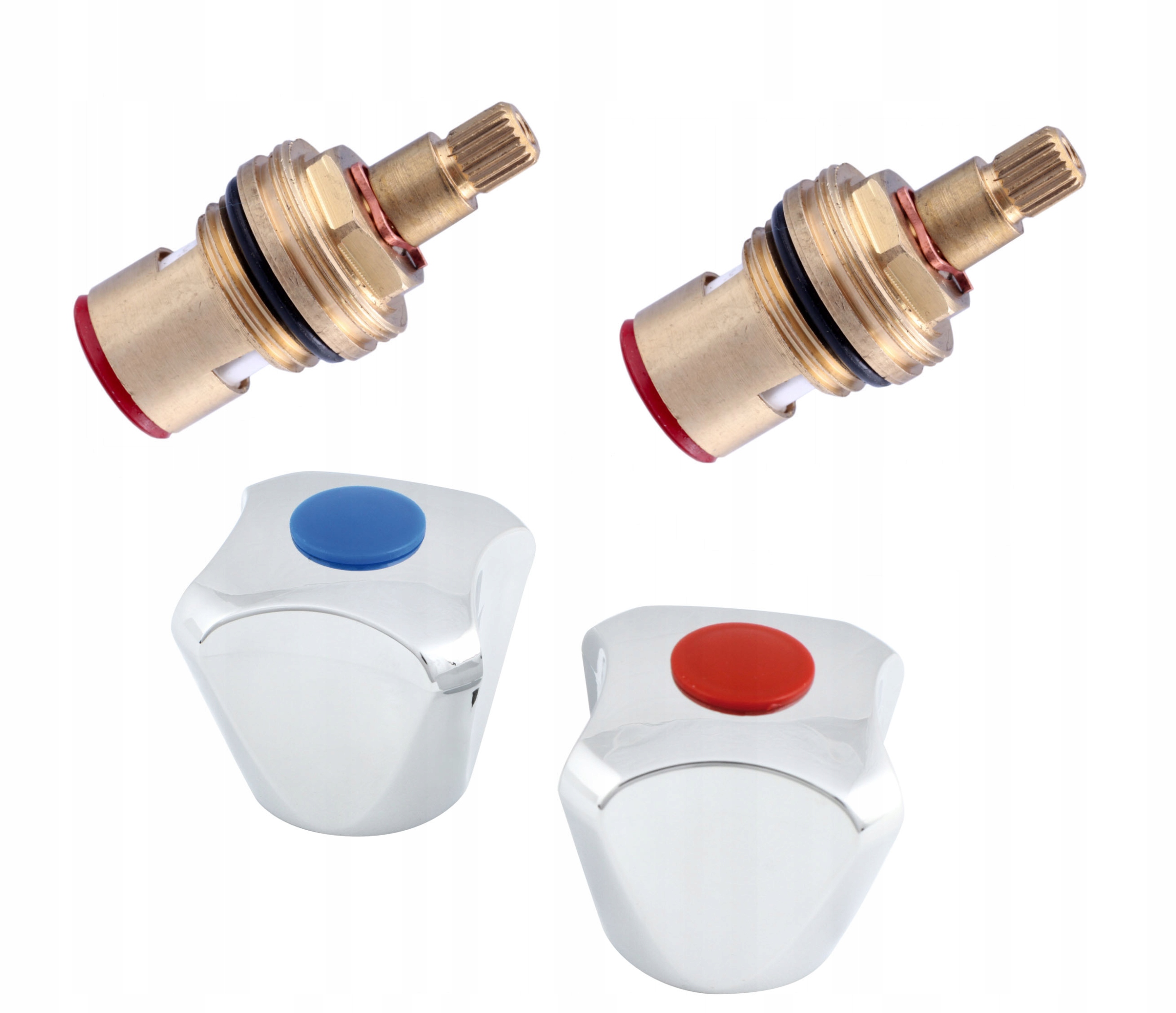 Zestaw Pokrętło Chromowane + Głowice Ceramiczne 1/2" - po 2 szt. 1 16092690144